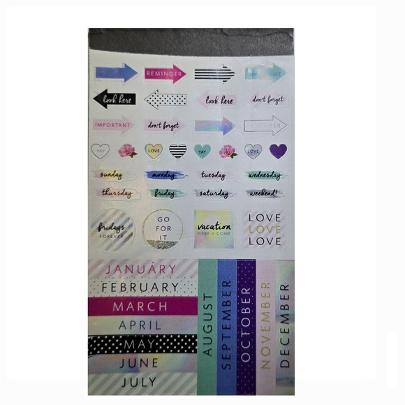 Monthly Multicolor Paper Sticker Book - Over 500 Planner Stickers - Picture 1 of 11